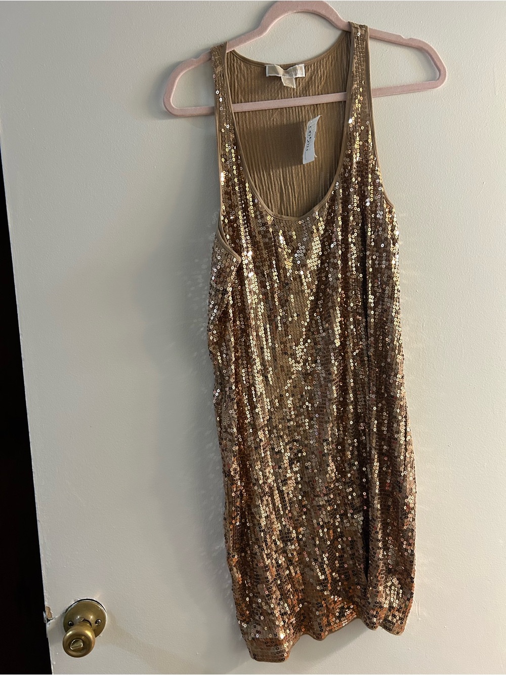 Michael Kors Gold Sequin Mini Dress